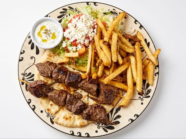 Beef Kabob W/Fries.