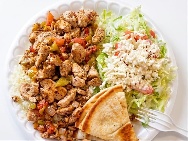 Large Chicken Shawarma Over Rice.