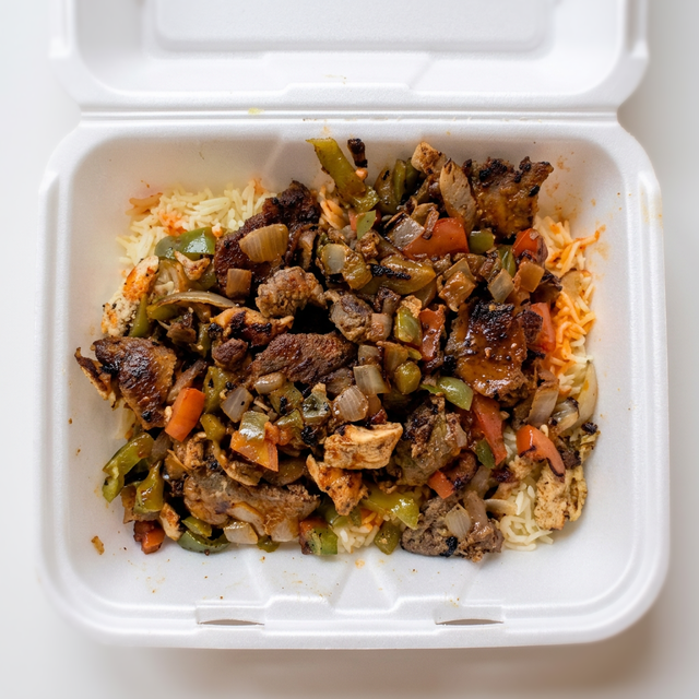 Small Mix 3 Shawarma Over Rice.